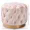 Baxton Studio Valeria Pink Velvet Upholstered Gold-Finished Button Tufted Ottoman 152-9378 - alternate 3